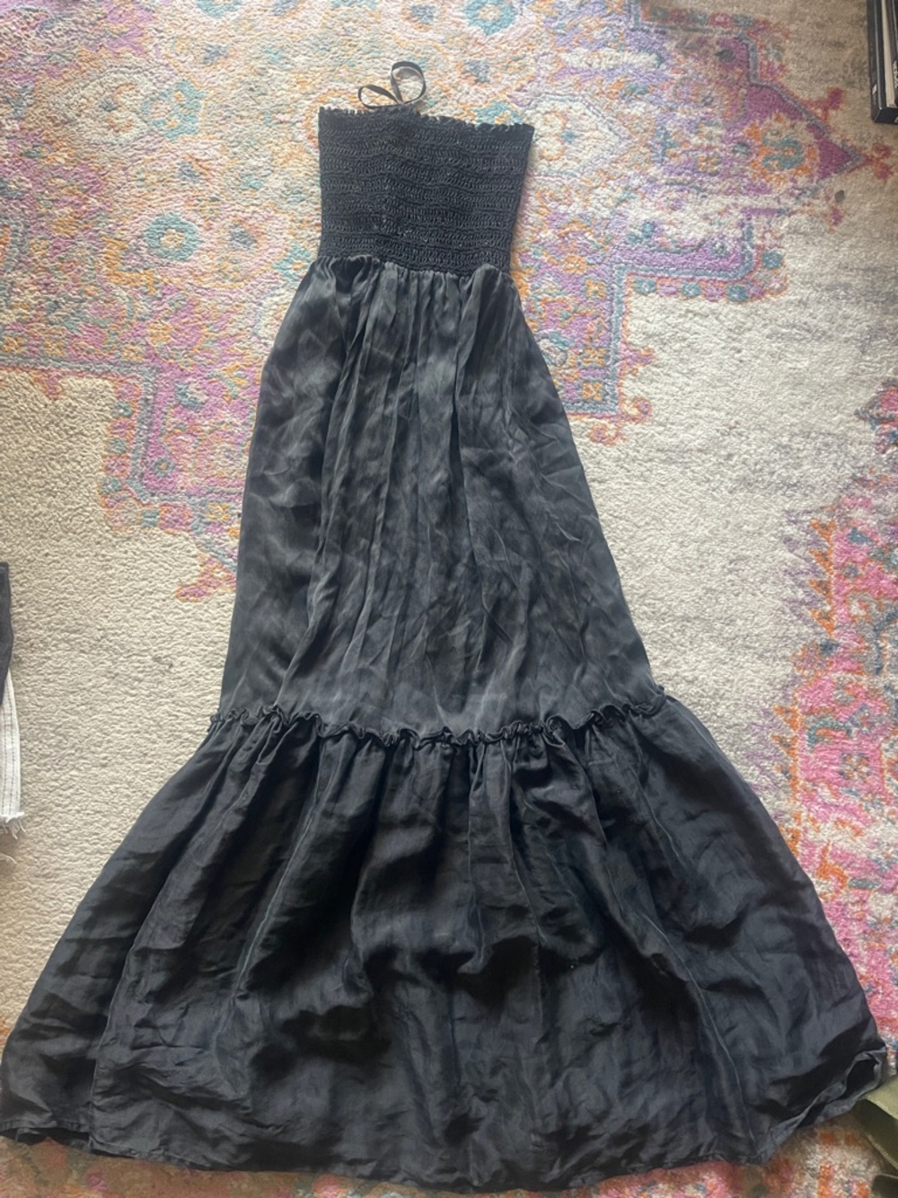 Silk flowy dress that can be worn as a skirt or a dress used but good condition